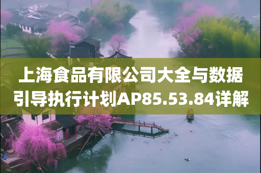 上海食品有限公司大全与数据引导执行计划AP85.53.84详解