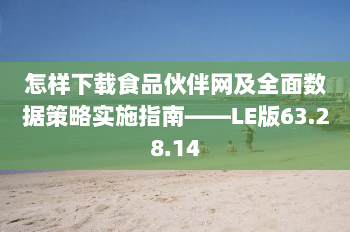 怎样下载食品伙伴网及全面数据策略实施指南——LE版63.28.14