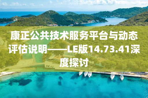 康正公共技术服务平台与动态评估说明——LE版14.73.41深度探讨