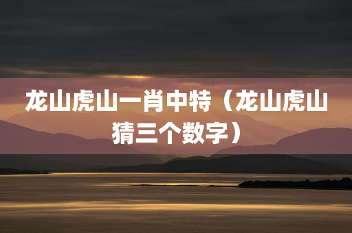 龙山虎山一肖中特（龙山虎山猜三个数字）