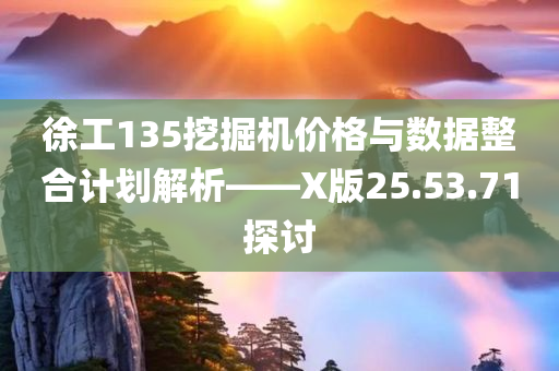 徐工135挖掘机价格与数据整合计划解析——X版25.53.71探讨