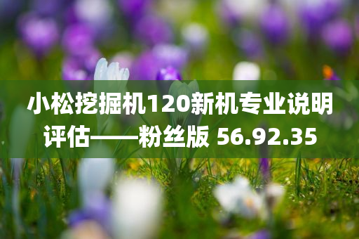 小松挖掘机120新机专业说明评估——粉丝版 56.92.35