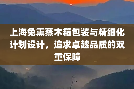 上海免熏蒸木箱包装与精细化计划设计，追求卓越品质的双重保障