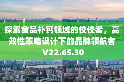 探索食品补钙领域的佼佼者，高效性策略设计下的品牌领航者 V22.65.30