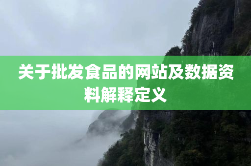 关于批发食品的网站及数据资料解释定义