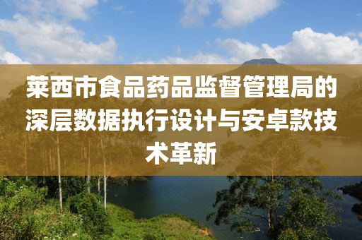 莱西市食品药品监督管理局的深层数据执行设计与安卓款技术革新