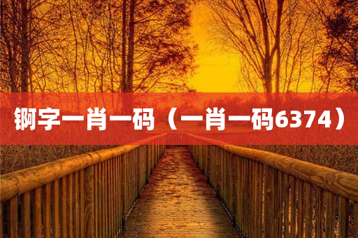 锕字一肖一码（一肖一码6374）