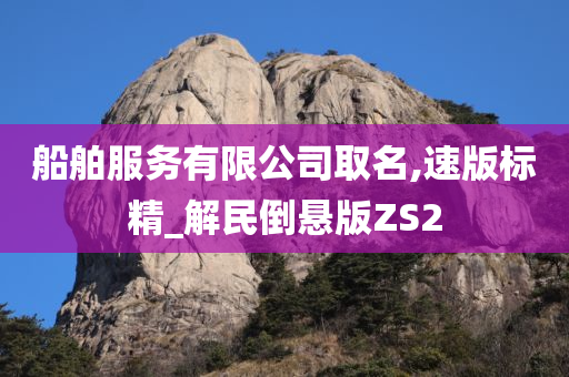 船舶服务有限公司取名,速版标精_解民倒悬版ZS2