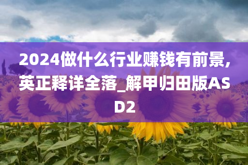 2024做什么行业赚钱有前景,英正释详全落_解甲归田版ASD2