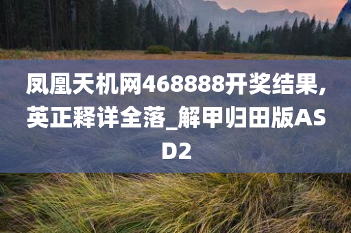 凤凰天机网468888开奖结果,英正释详全落_解甲归田版ASD2