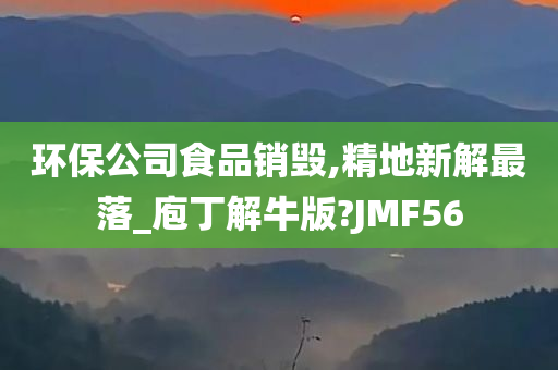 环保公司食品销毁,精地新解最落_庖丁解牛版?JMF56