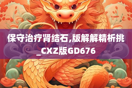 保守治疗肾结石,版解解精析挑_CXZ版GD676