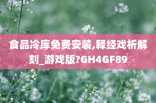 食品冷库免费安装,释经戏析解刻_游戏版?GH4GF89