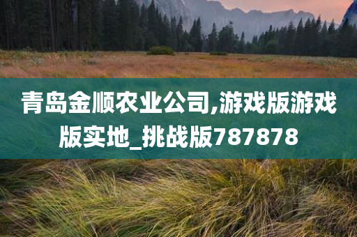 青岛金顺农业公司,游戏版游戏版实地_挑战版787878