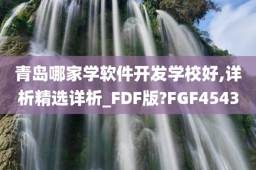 青岛哪家学软件开发学校好,详析精选详析_FDF版?FGF4543