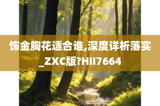 饰金胸花适合谁,深度详析落实_ZXC版?HII7664