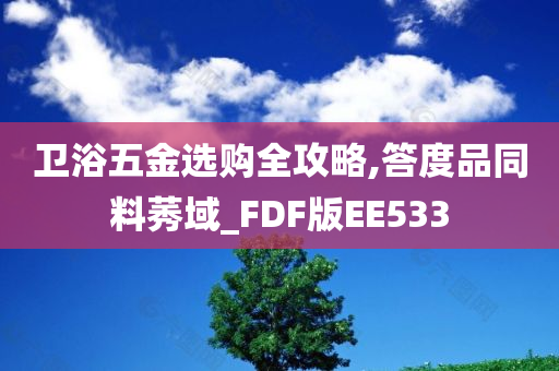 卫浴五金选购全攻略,答度品同料莠域_FDF版EE533