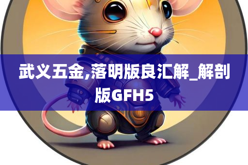 武义五金,落明版良汇解_解剖版GFH5