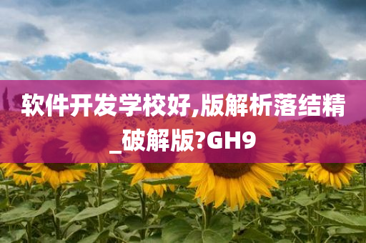 软件开发学校好,版解析落结精_破解版?GH9