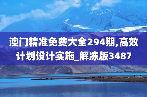 澳门精准免费大全294期,高效计划设计实施_解冻版3487