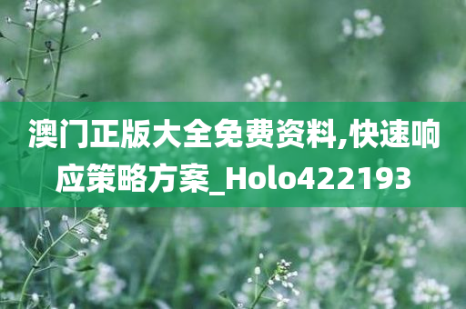 澳门正版大全免费资料,快速响应策略方案_Holo422193