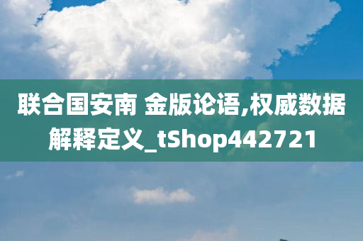 联合国安南 金版论语,权威数据解释定义_tShop442721