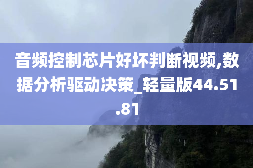 音频控制芯片好坏判断视频,数据分析驱动决策_轻量版44.51.81