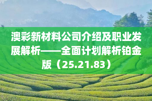 澳彩新材料公司介绍及职业发展解析——全面计划解析铂金版（25.21.83）