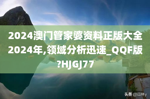 2024澳门管家婆资料正版大全2024年,领域分析迅速_QQF版?HJGJ77