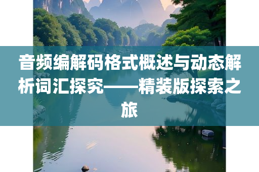 音频编解码格式概述与动态解析词汇探究——精装版探索之旅