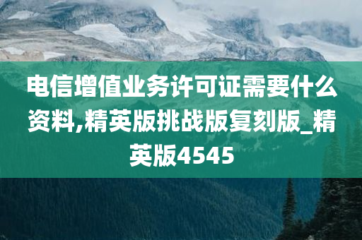 电信增值业务许可证需要什么资料,精英版挑战版复刻版_精英版4545