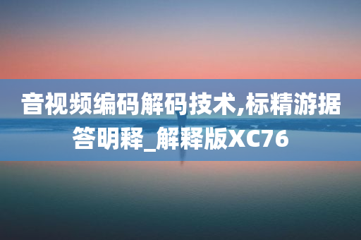 音视频编码解码技术,标精游据答明释_解释版XC76