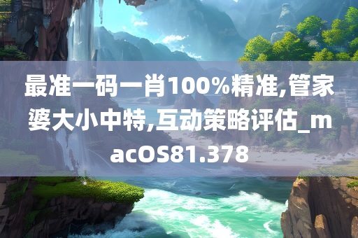 最准一码一肖100%精准,管家婆大小中特,互动策略评估_macOS81.378