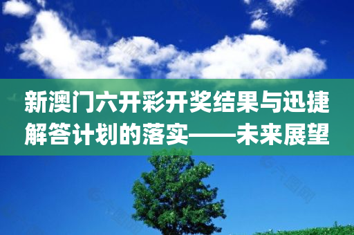 新澳门六开彩开奖结果与迅捷解答计划的落实——未来展望