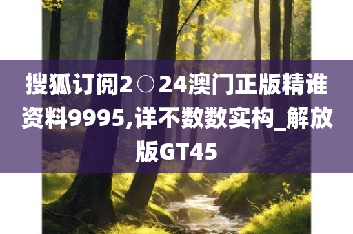 搜狐订阅2○24澳门正版精谁资料9995,详不数数实构_解放版GT45