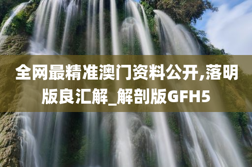 全网最精准澳门资料公开,落明版良汇解_解剖版GFH5