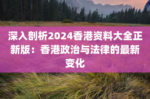 深入剖析2024香港资料大全正新版：香港政治与法律的最新变化