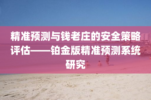 精准预测与钱老庄的安全策略评估——铂金版精准预测系统研究