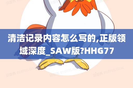 清洁记录内容怎么写的,正版领域深度_SAW版?HHG77