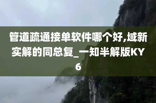 管道疏通接单软件哪个好,域新实解的同总复_一知半解版KY6