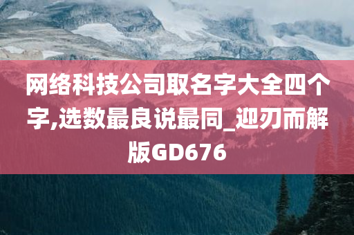 网络科技公司取名字大全四个字,选数最良说最同_迎刃而解版GD676