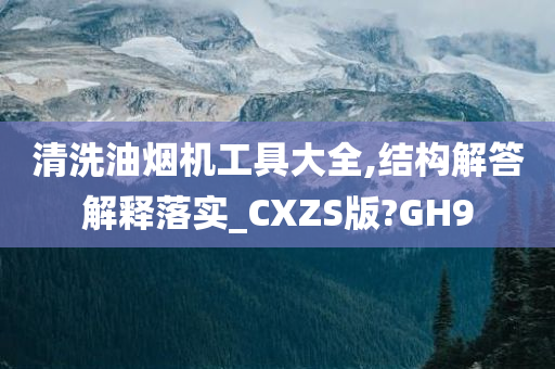 清洗油烟机工具大全,结构解答解释落实_CXZS版?GH9