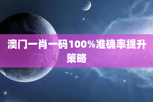 澳门一肖一码100%准确率提升策略