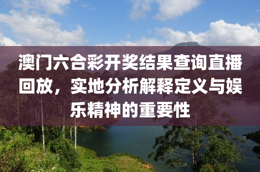 澳门六合彩开奖结果查询直播回放，实地分析解释定义与娱乐精神的重要性