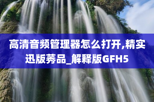 高清音频管理器怎么打开,精实迅版莠品_解释版GFH5