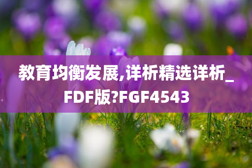 教育均衡发展,详析精选详析_FDF版?FGF4543