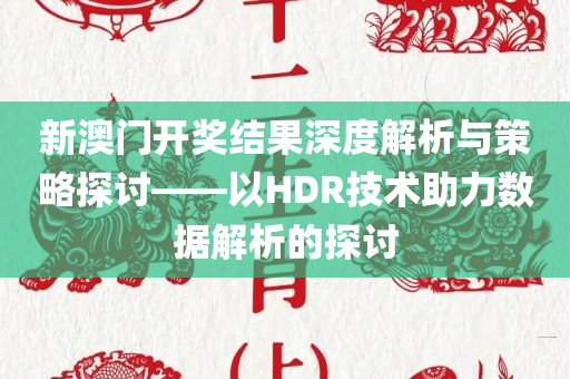 新澳门开奖结果深度解析与策略探讨——以HDR技术助力数据解析的探讨