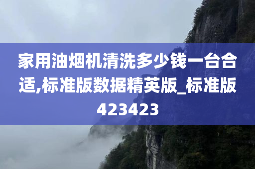 家用油烟机清洗多少钱一台合适,标准版数据精英版_标准版423423