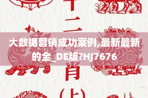 大数据营销成功案例,最新最新的全_DE版?HJ7676