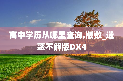 高中学历从哪里查询,版数_迷惑不解版DX4